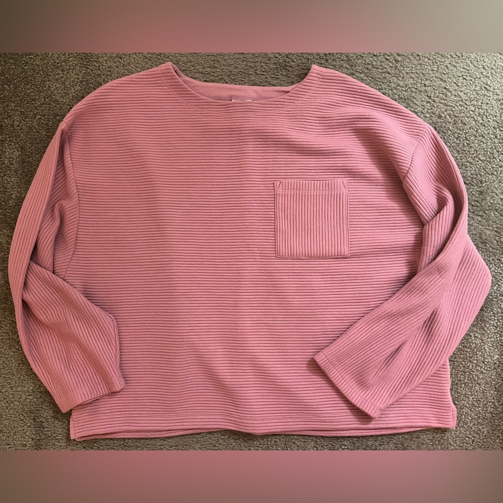 a new day Dusty Pink Ribbed Top